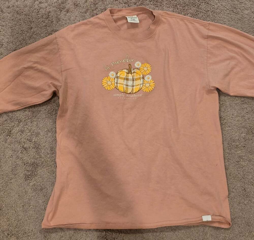 Simply Southern Pumpkin Patch Long Sleeve T-Shirt Size Large